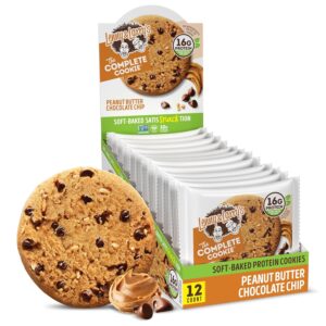 Lenny & Larry’s The Complete Cookie, Peanut Butter Chocolate Chip, Soft Baked, 16g Plant Protein, Vegan, Non-GMO, 4 Ounce Cookie (Pack of 12)