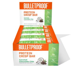 Bulletproof Coconut Chocolate Protein Crisp Bars, 12pk, High Protein, Low Sugar Bulletproof Coconut Chocolate Protein Crisp Bars, 12pk, High Protein, Low Sugar